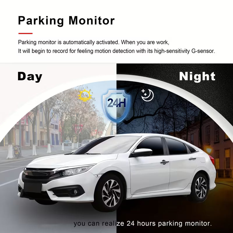 1080P Full HD Dash Cam – Front & Rear Car Camera with Night Vision