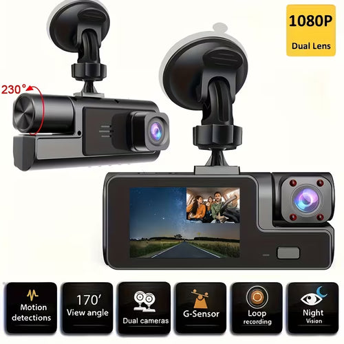 1080P Full HD Dash Cam – Front & Rear Car Camera with Night Vision