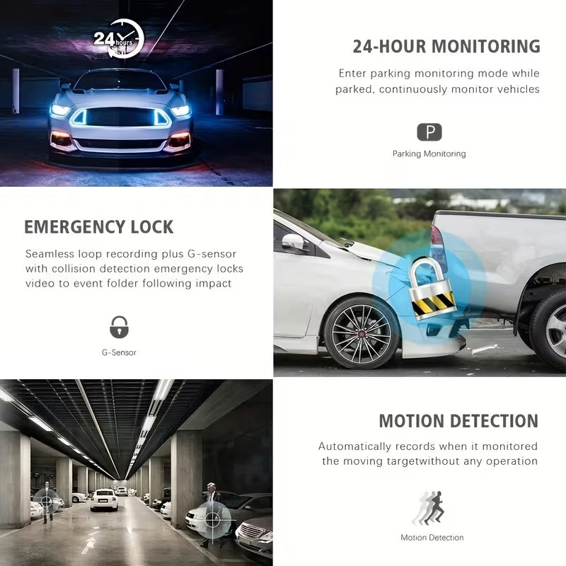 1080P Full HD Dash Cam – Front & Rear Car Camera with Night Vision