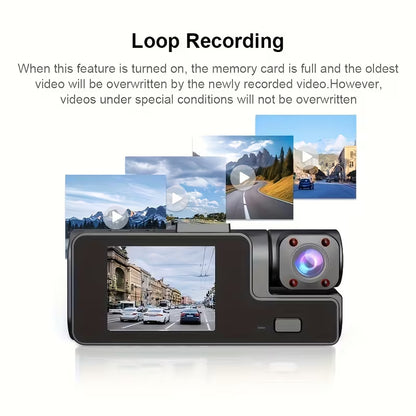 1080P Full HD Dash Cam – Front & Rear Car Camera with Night Vision