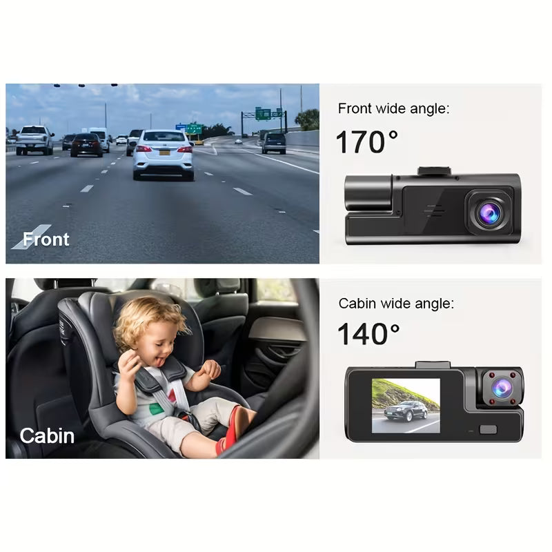 1080P Full HD Dash Cam – Front & Rear Car Camera with Night Vision
