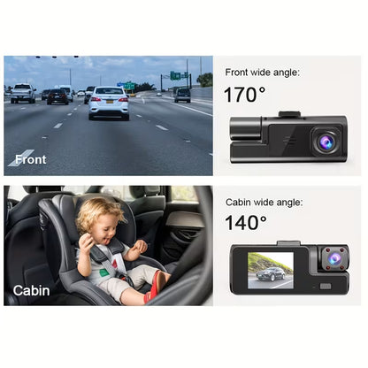 1080P Full HD Dash Cam – Front & Rear Car Camera with Night Vision